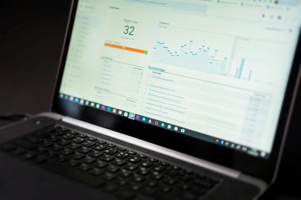 A digital marketing dashboard displaying analytics metrics for lead funnel optimization and conversion tracking.